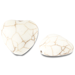 Perlen Keramik Herz Off white