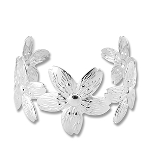 Armb&auml;nder aus Stainless Steel - Rostfreiem Stahl Bangle Blume Silver