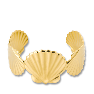 Armb&auml;nder aus Stainless Steel - Rostfreiem Stahl Bangle Muschel Gold