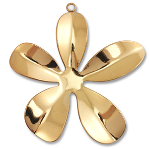 Stainless Steel - Rostfrei Stahl Anh&auml;nger Blume Gold