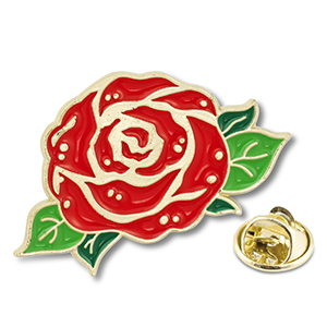 Anstecker Rose Red-green-gold