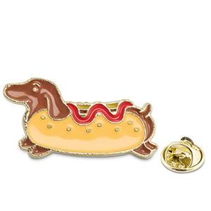 Anstecker Hot Dog Yellow-brown-red-gold