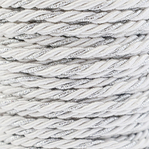 Trendy Kordel Twisted 3mm White-silver