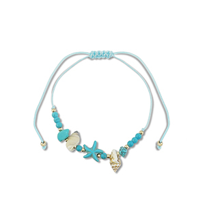 Trendy Armb&auml;nder Gemischte Perlen Turquoise-gold