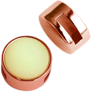 Metall Schieber DQ Cuoio mit Fassung f&uuml;r 12mm Cabochon Ros&eacute; gold