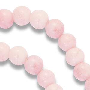8 mm Glasperlen Misty rose-white