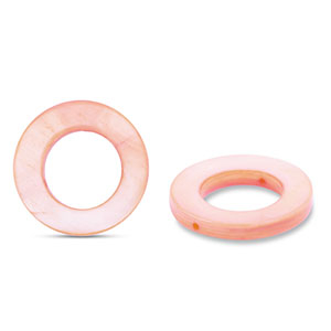 Muschel Perlen 20mm Rund Pink
