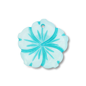 Muschel Anh&auml;nger Blume Light blue