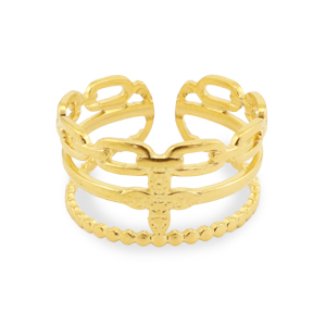 Ringe aus Stainless Steel - Rostfreiem Stahl Blume Gold