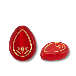 Acrylperlen Tropfenform Red-gold