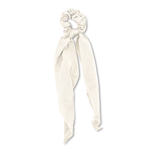 Scrunchie-Stoff Haargummi mit langem Band Off white