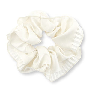 Scrunchie-Stoff Haargummi Seidig Off white