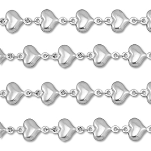 Stainless Steel - Rostfrei Stahl Schmuckzubeh&ouml;r Gliederkette Herz Silver