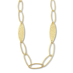 Statement Gliederkette Oval mit Blatt Gold