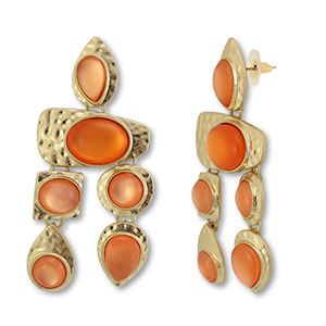Statement Ohrringe Gold-coral