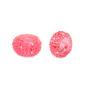 Resin Perlen Rondell 8mm Coral pink