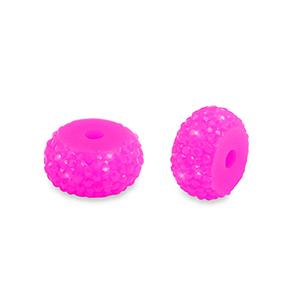 Resin Perlen Rondell 6mm Magenta pink