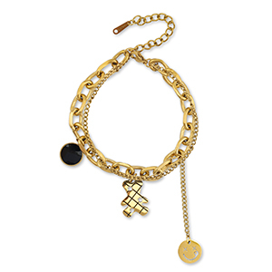 Armb&auml;nder aus Stainless Steel - Rostfreiem Stahl B&auml;r Gold