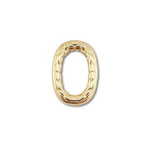 Stainless Steel - Rostfrei Stahl Schmuckzubeh&ouml;r Zwischenst&uuml;ck Oval Gold