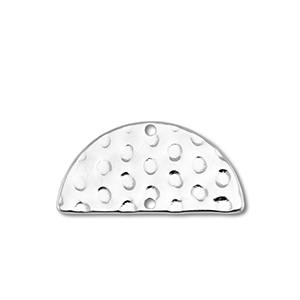 Stainless Steel - Rostfrei Stahl Anh&auml;nger / Zwischenst&uuml;ck Halbrund Silver