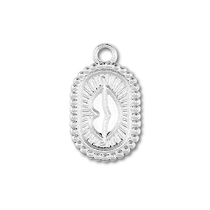 Stainless Steel - Rostfrei Stahl Anh&auml;nger Oval mit Kiss Silver