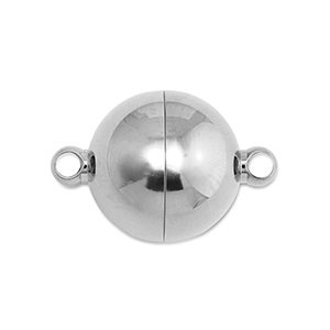 Stainless Steel - Rostfrei Stahl Schmuckzubeh&ouml;r Magnetverschluss Ball 16mm Silver