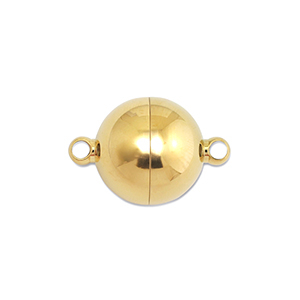 Stainless Steel - Rostfrei Stahl Schmuckzubeh&ouml;r Magnetverschluss Ball 8mm Gold
