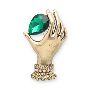 Broschen Hand Gold-green-multicolor