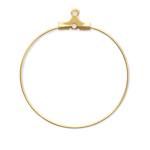 Stainless Steel - Rostfrei Stahl Schmuckzubeh&ouml;r Ohrringe Creolen H&auml;nger Gold