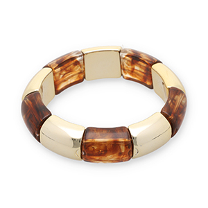 Resin-Armb&auml;nder Gold-transparent amber brown
