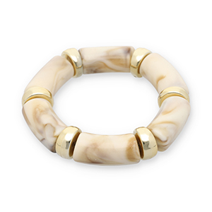 Resin-Armb&auml;nder Gold-off white-beige