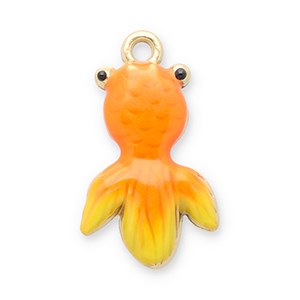 Stainless Steel - Rostfrei Stahl Anh&auml;nger Fisch Gold-orange-yellow