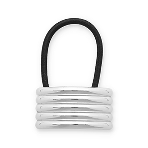 Haarschmuck Haargummi mit Metall Silver-black