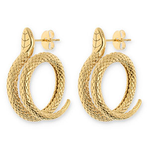 Ohrringe aus Stainless Steel - Rostfreiem Stahl Ohrstecker Schlange Gold