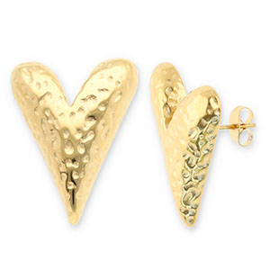 Ohrringe aus Stainless Steel - Rostfreiem Stahl Ohrstecker Herz Gold