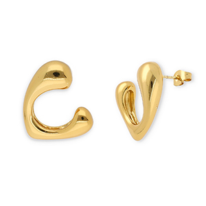 Ohrringe aus Stainless Steel - Rostfreiem Stahl Ohrstecker Herz Gold