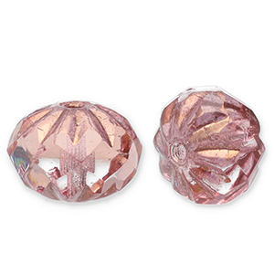 B&ouml;hmische Perlen FPB Rund 10x7mm Rosaline-bronze