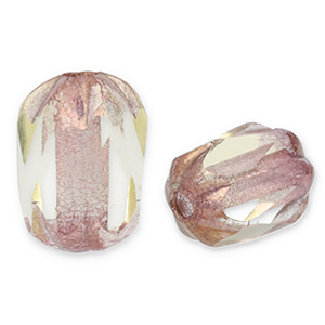 B&ouml;hmische Perlen FPB Oval 6x4mm Light bronze-amethyst