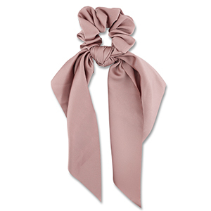 Scrunchie-Stoff Haargummi mit langem Band Vintage pink