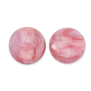 6 mm Acrylperlen mit Glitzer Pink-turquoise