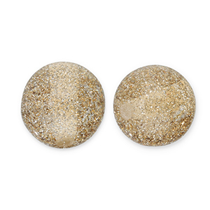 12 mm Acrylperlen mit Glitzer Champagne-silver