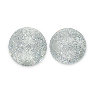 12 mm Acrylperlen mit Glitzer Grey-Silver