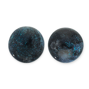 12 mm Acrylperlen mit Glitzer Black-turquoise