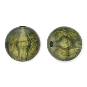 12 mm Acrylperlen Rund Olive green
