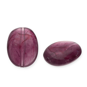 Acrylperlen Oval Aubergine 