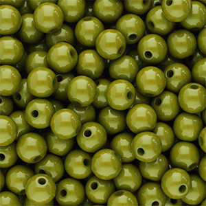 6 mm Acrylperlen Shiny Olive green