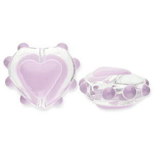 Glasperlen Herz Transparent-lilac