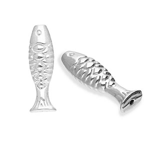 Stainless Steel - Rostfrei Stahl Perlen Fisch Silver