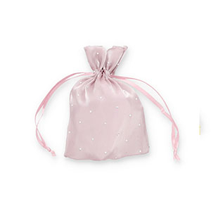 Schmuckbeutel Satin mit Strass Mauve purple-silver