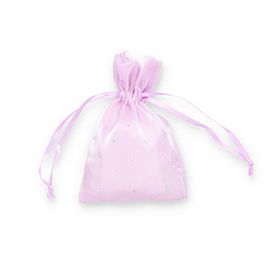 Schmuckbeutel Satin mit Strass Lilac-silver